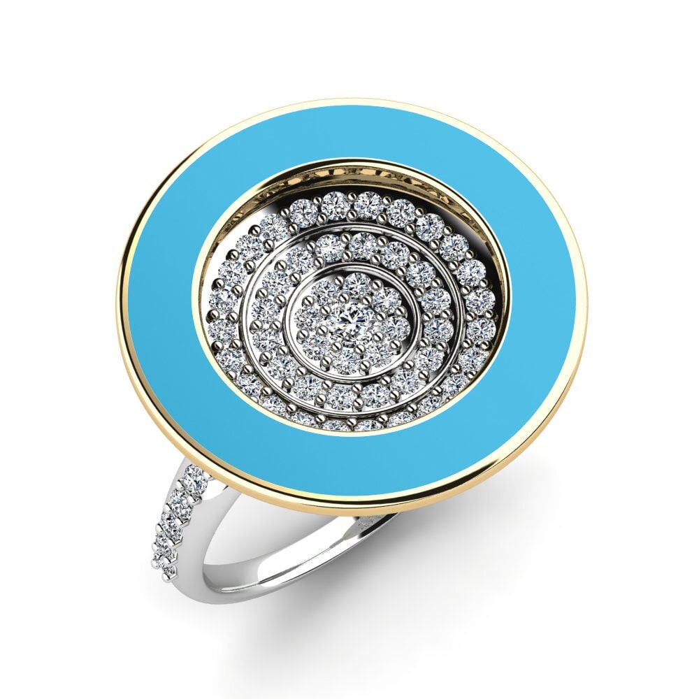 9k Oro Blanco & Amarillo Anillo Amutat