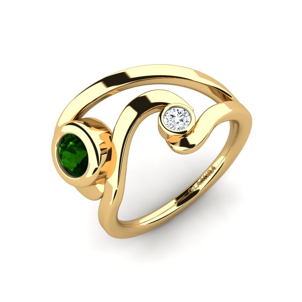 Gelbgold 585 Grüner Turmalin Ring Anacelis
