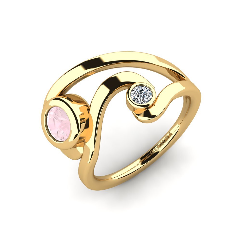 14ct Yellow Gold Rose Quartz Ring Anacelis