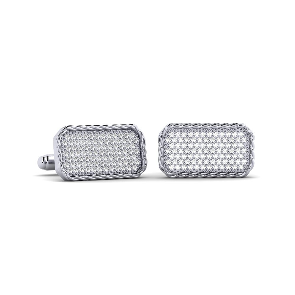 925 Prata de lei diamante-safira Abotoadura Anadyo