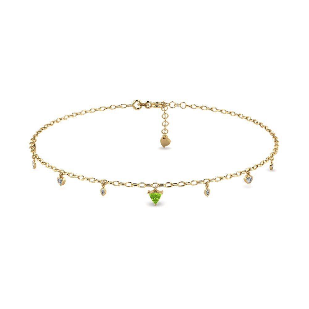 14ct Yellow Gold Peridot Women's Anklet Anahit