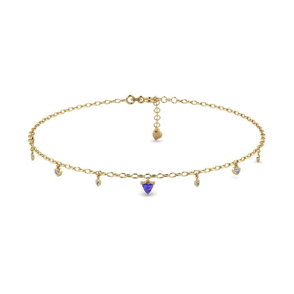 14ct Yellow Gold Tanzanite Women's Anklet Anahit