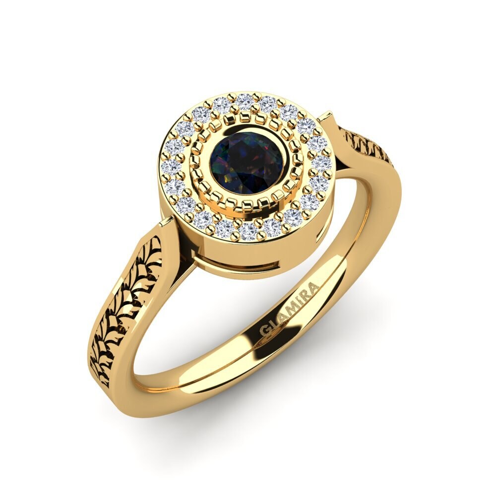 Black Opal Engagement Ring Anajulia