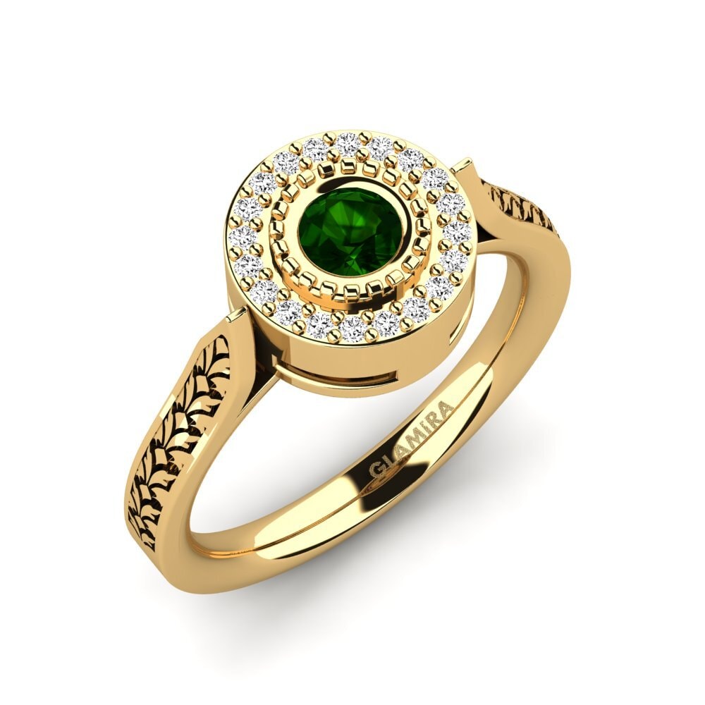 Tourmaline Verte Bague de fiançailles Anajulia