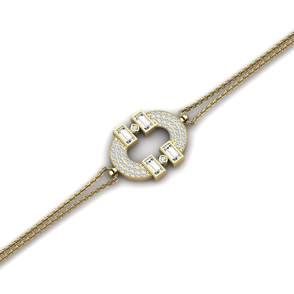 14k Oro Amarillo Baguette Pulsera de Mujer Analyse