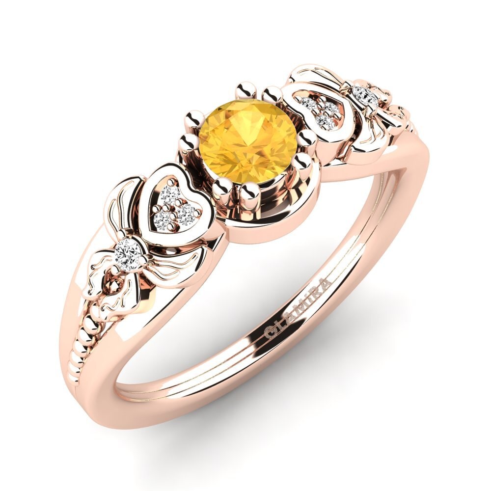 Rotgold 750 Citrin Damenring Anamir