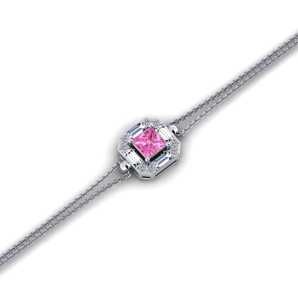 Princess Pink Topaz Women's Bracelet Andelaroche