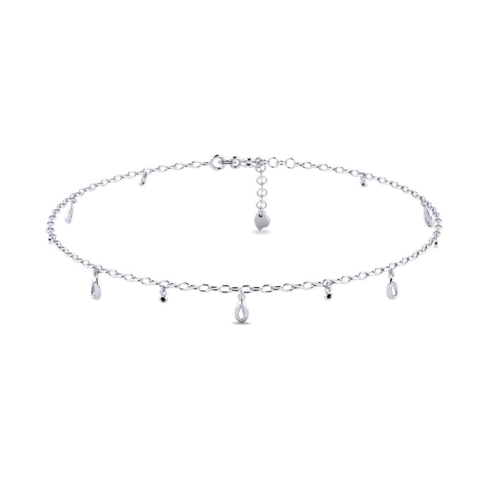 Plata 925 Zafiro negro Tobillera de mujer Andeolus