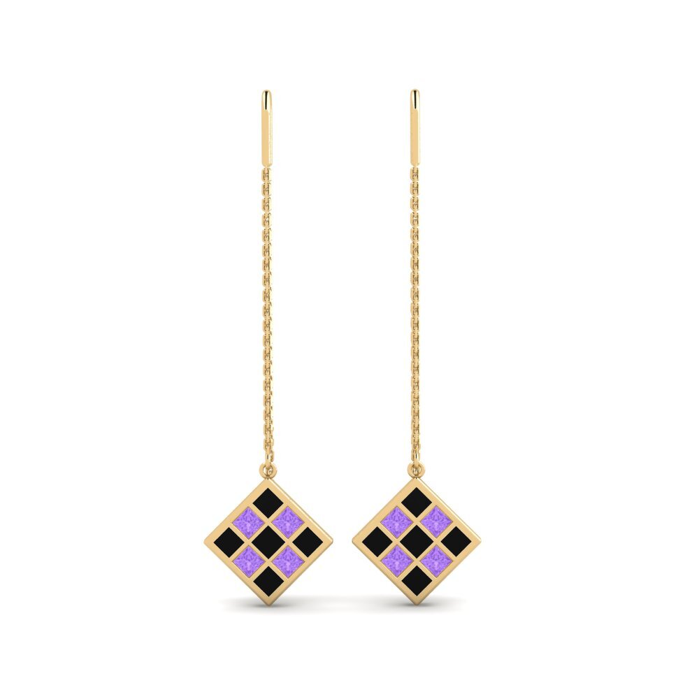 Pendientes Amatista Pendientes de cadena