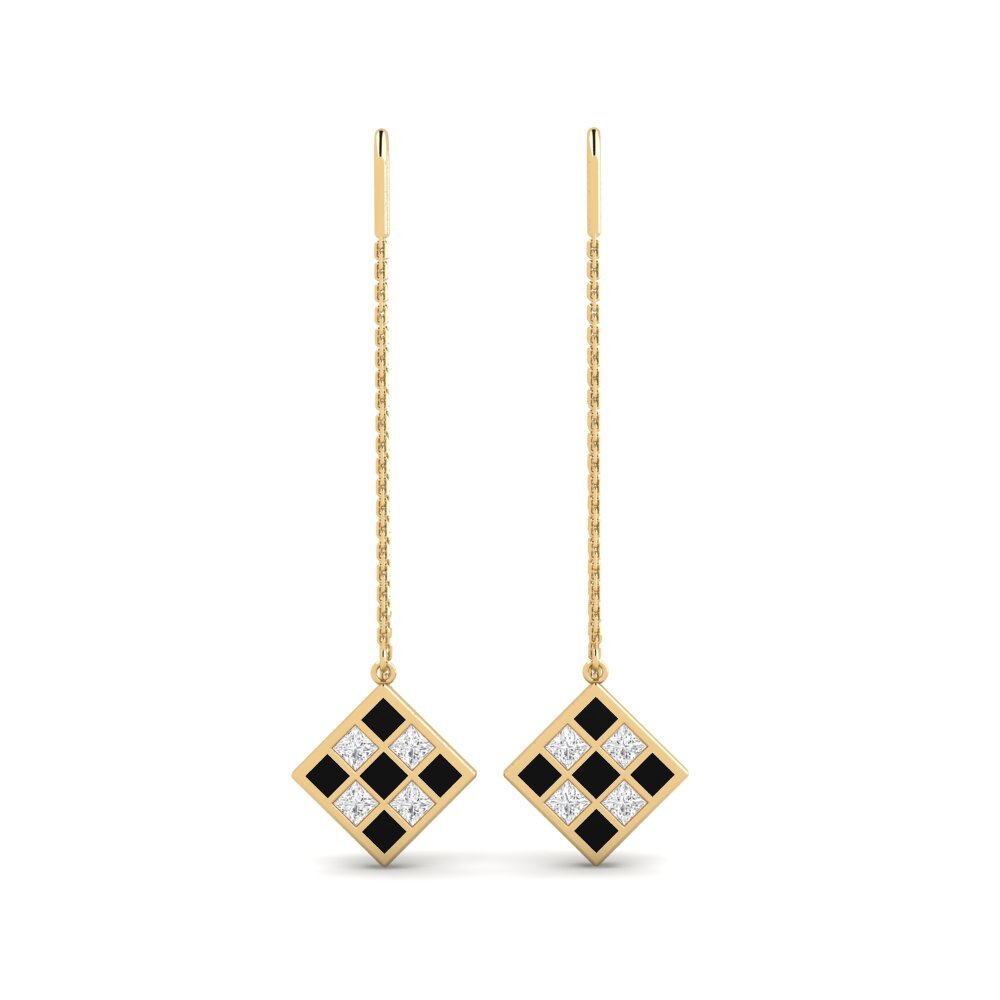 Pendientes Zafiro blanco Ear Thread