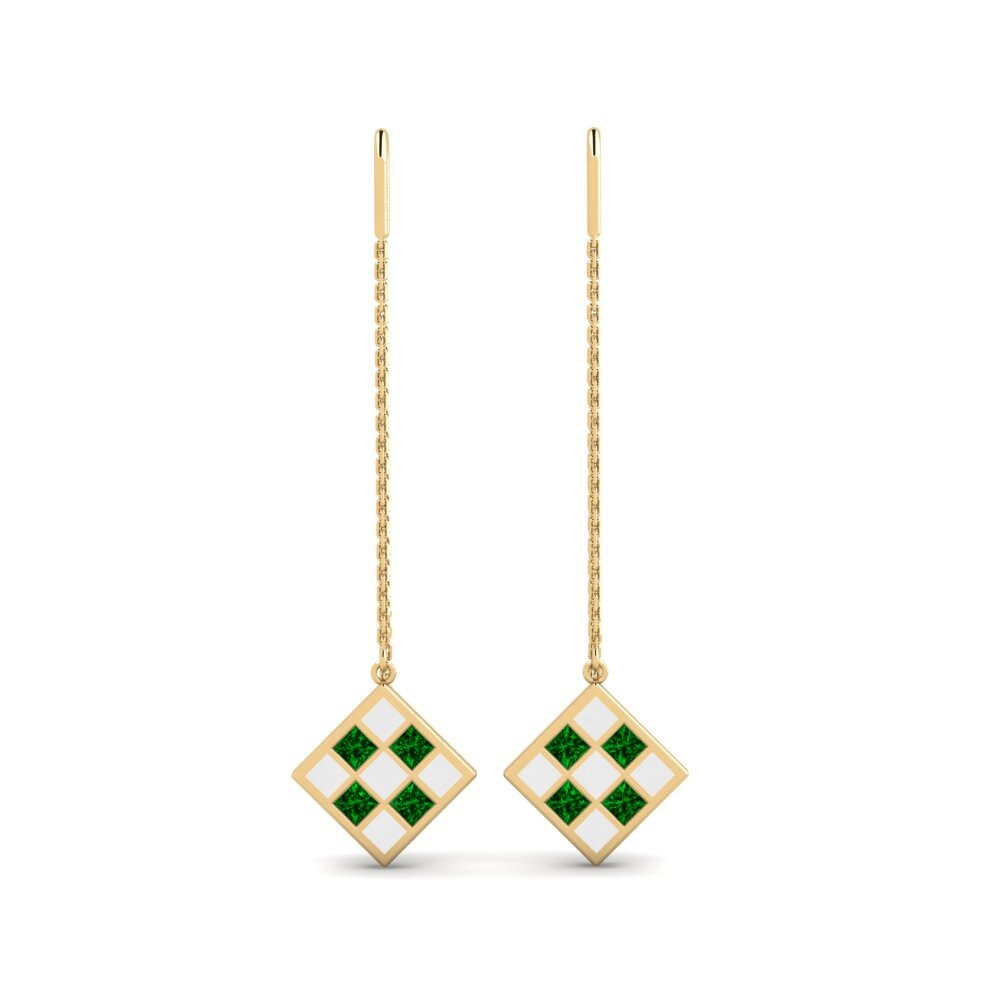 Pendientes Circonita Verde Pendientes de cadena
