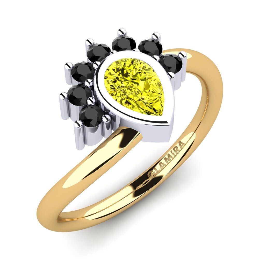 14k Oro Amarillo/Blanco Anillo de compromiso Andolina