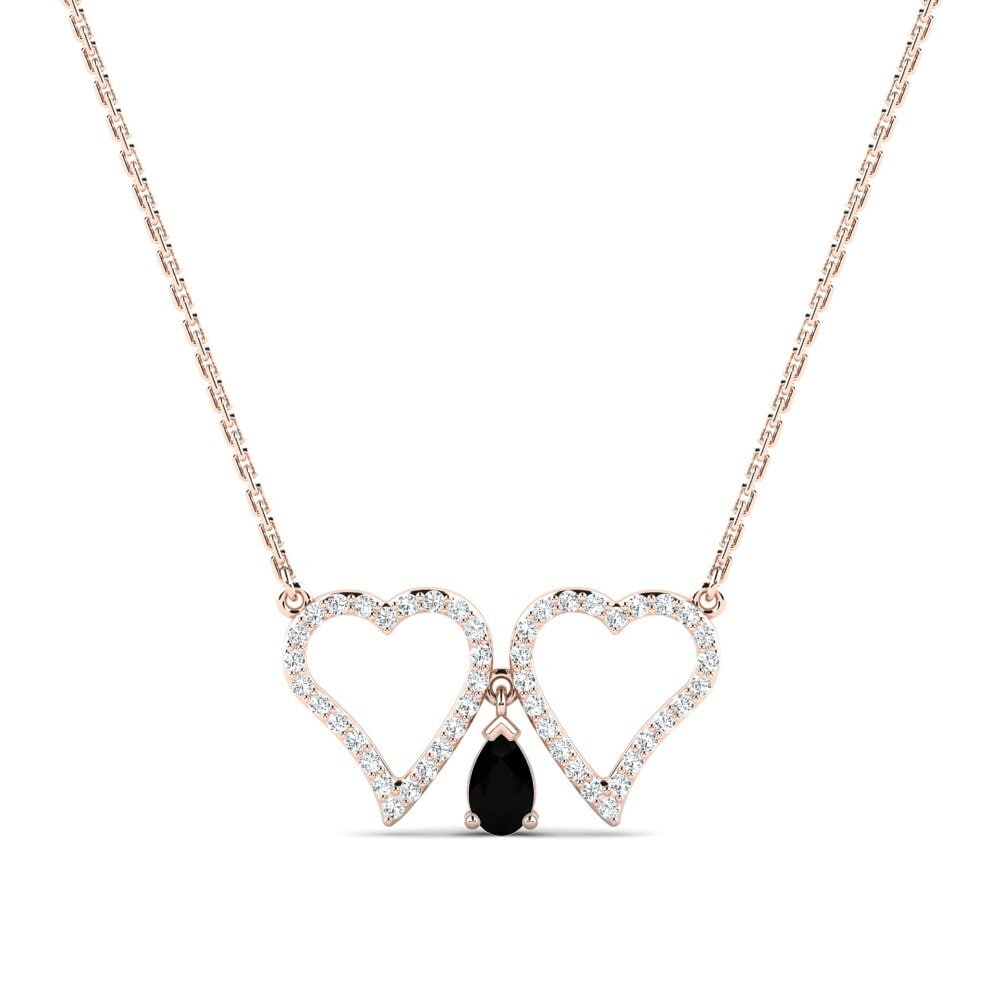 Pear Black Sapphire Women's Necklace Andreana