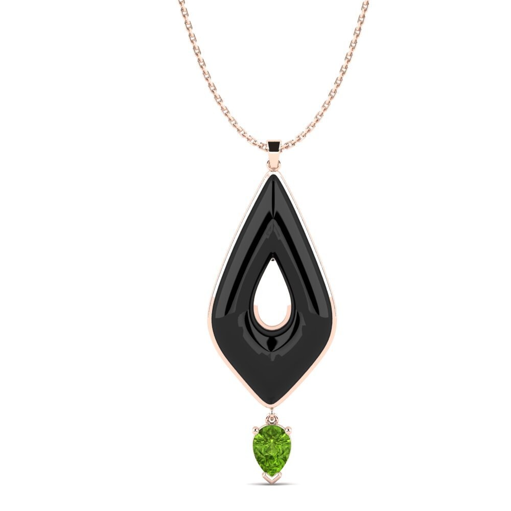 14ct Rose Gold Peridot Women's Pendant Andreas