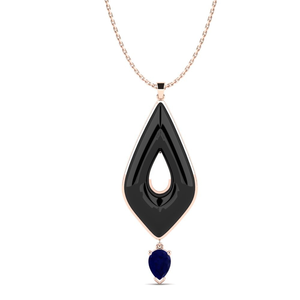 9ct Rose Gold Sapphire Women's Pendant Andreas