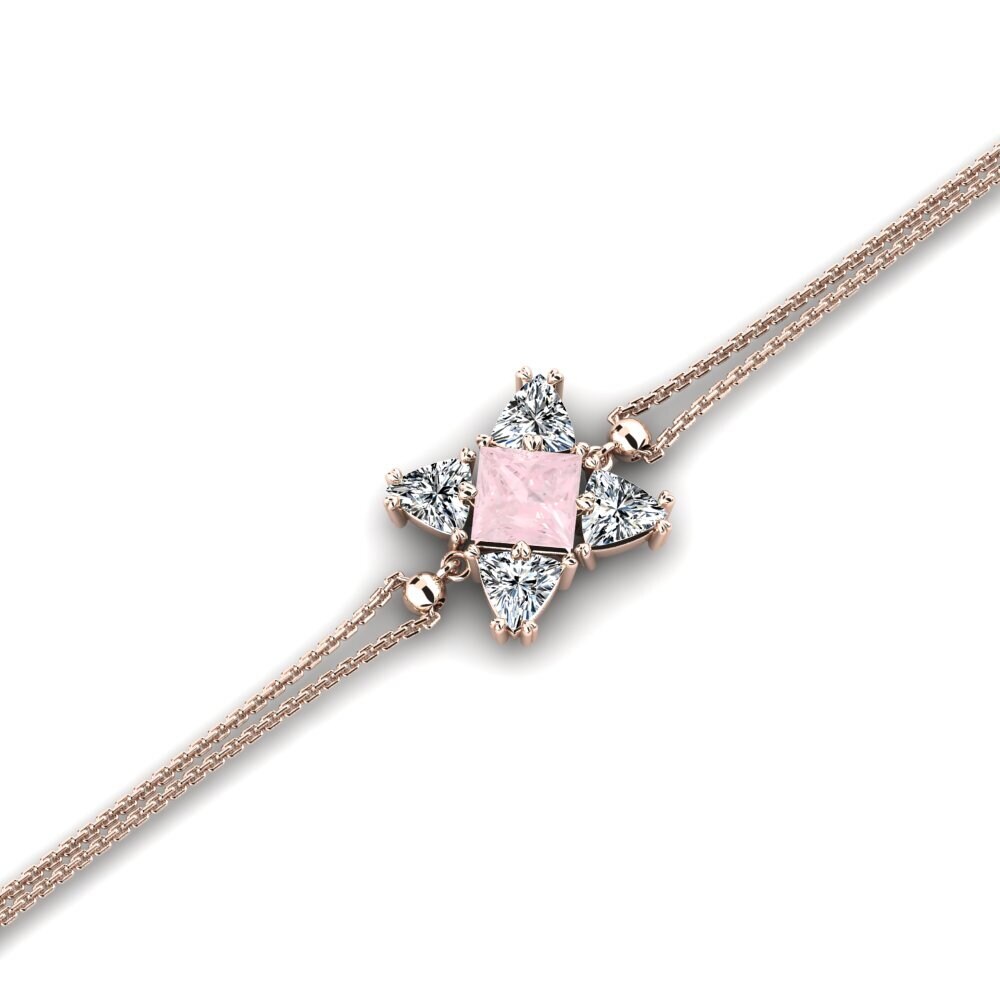 9ct Rose Gold Rose Quartz Women's Bracelet Andret