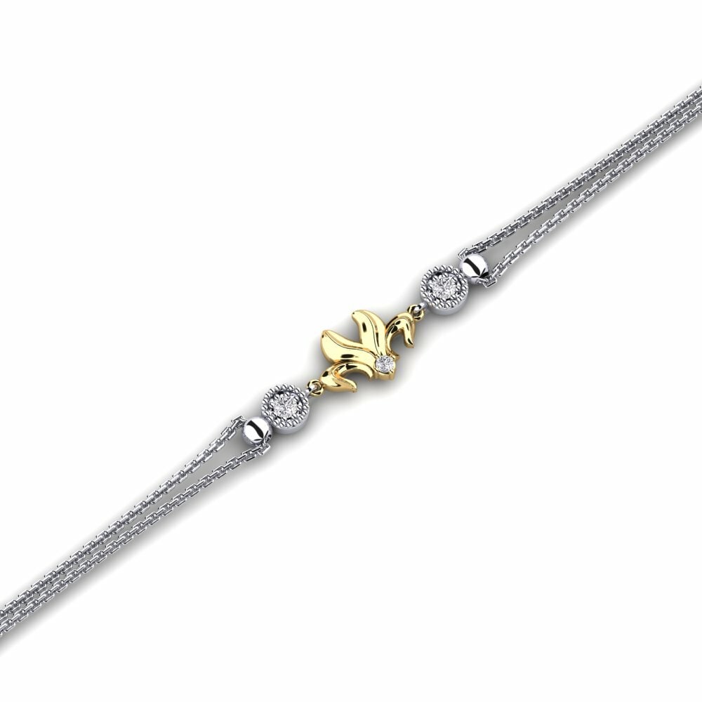9k Oro Blanco & Amarillo Pulsera de Mujer Androgyne