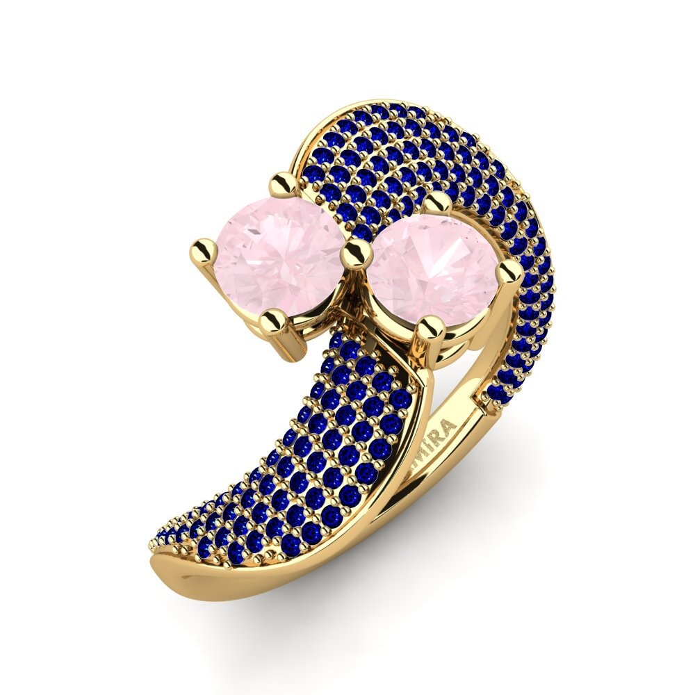 18K Yellow Gold Rose Quartz Ring Autya