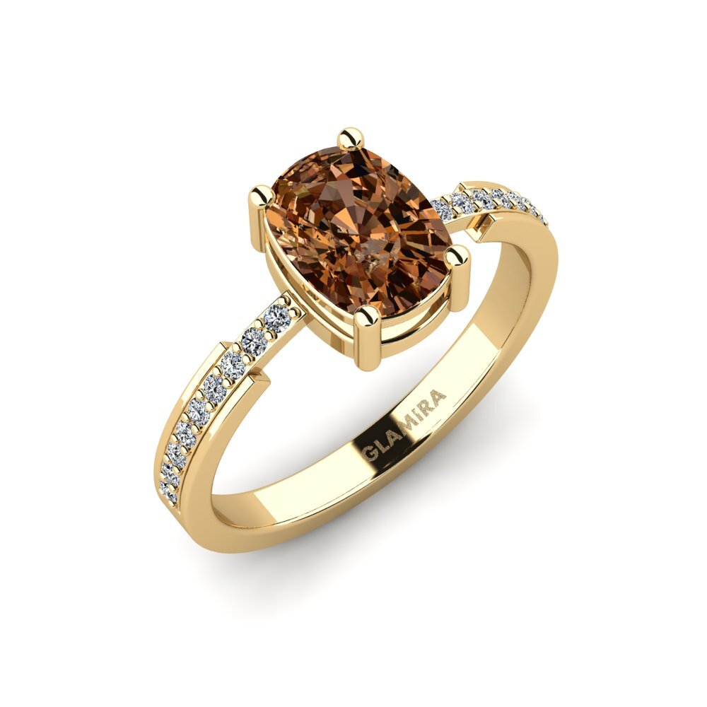 Cushion Brown Diamond Engagement Ring Anegy - Cushion