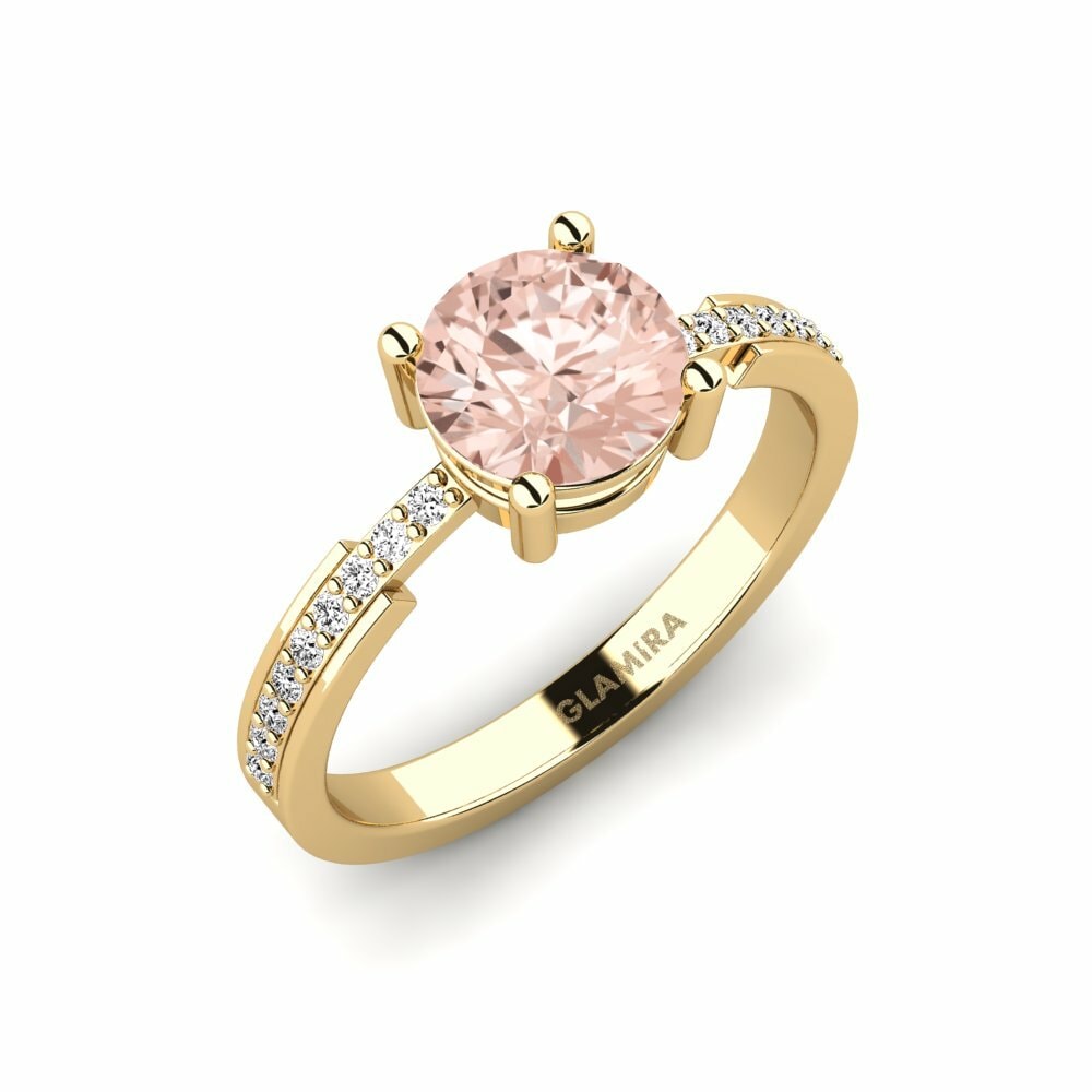Morganite Engagement Ring Anegy - Round