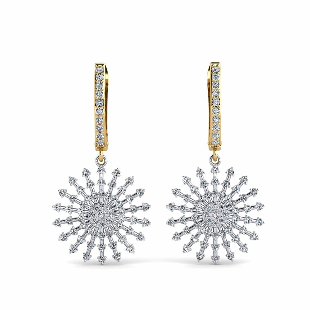 18k Oro Blanco & Amarillo Pendiente de mujer Anette
