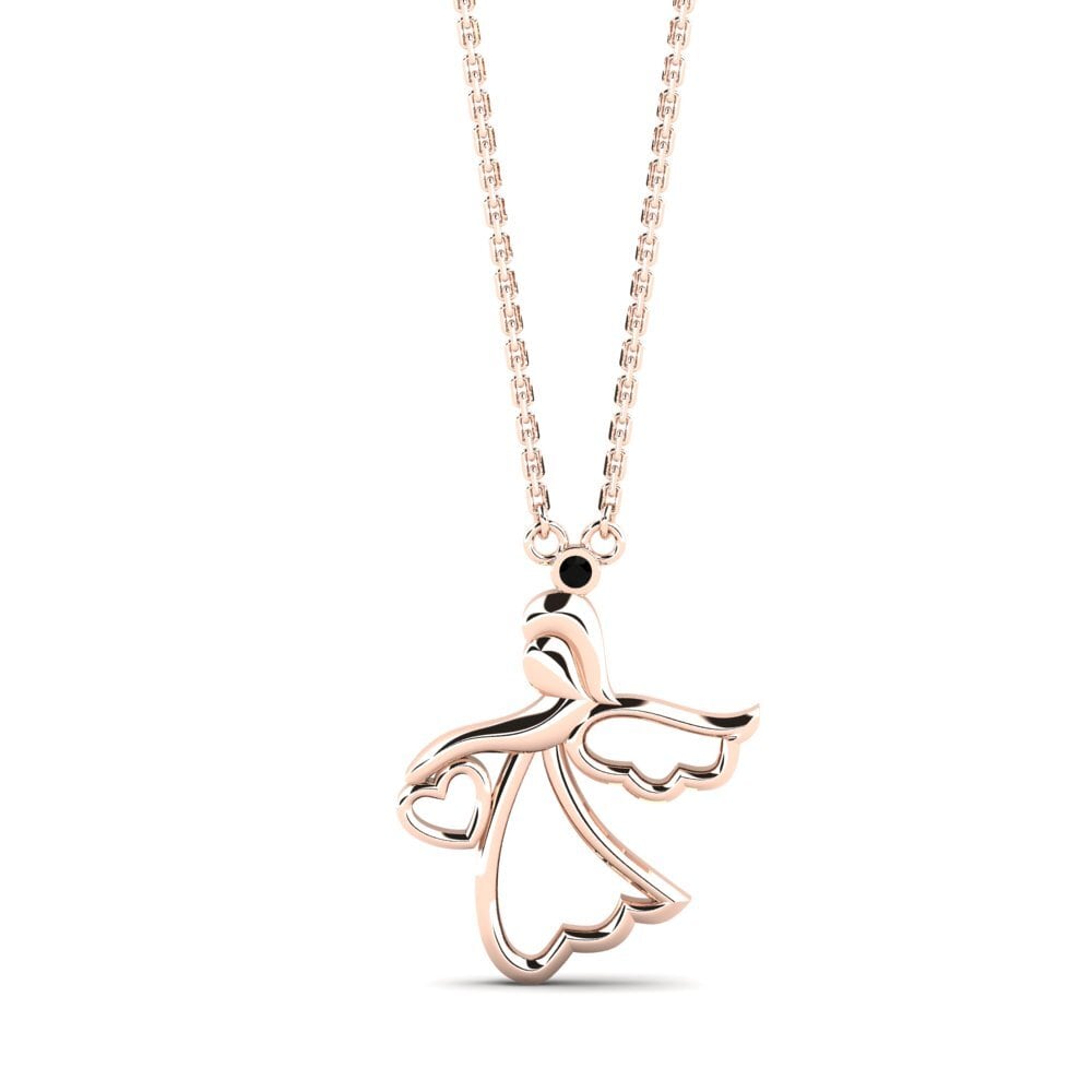 14ct Rose Gold Black Sapphire Women's Necklace Alfia