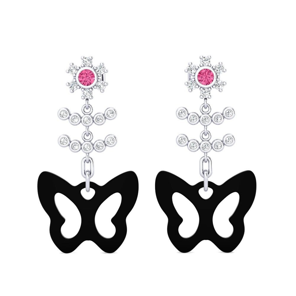 950 Platinum Pink Tourmaline Women's Earring Angeley