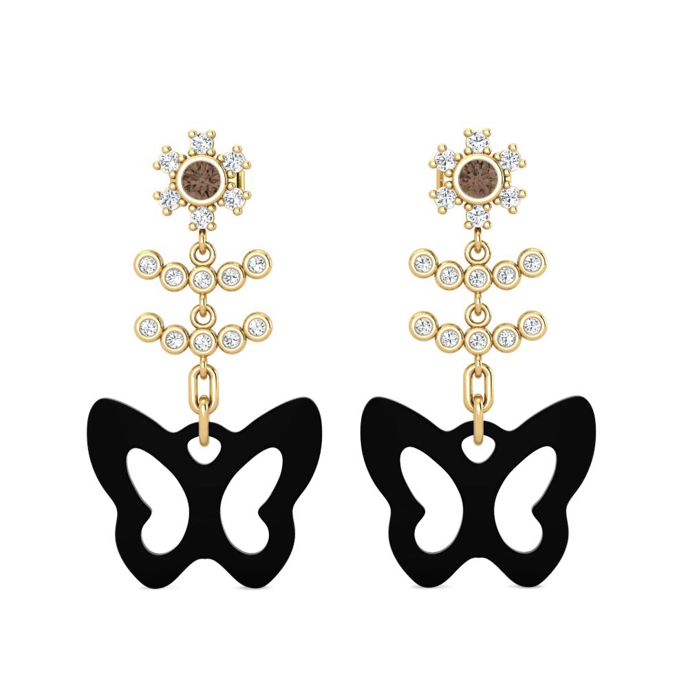 Round Smoky Quartz Women's Earring Angeley