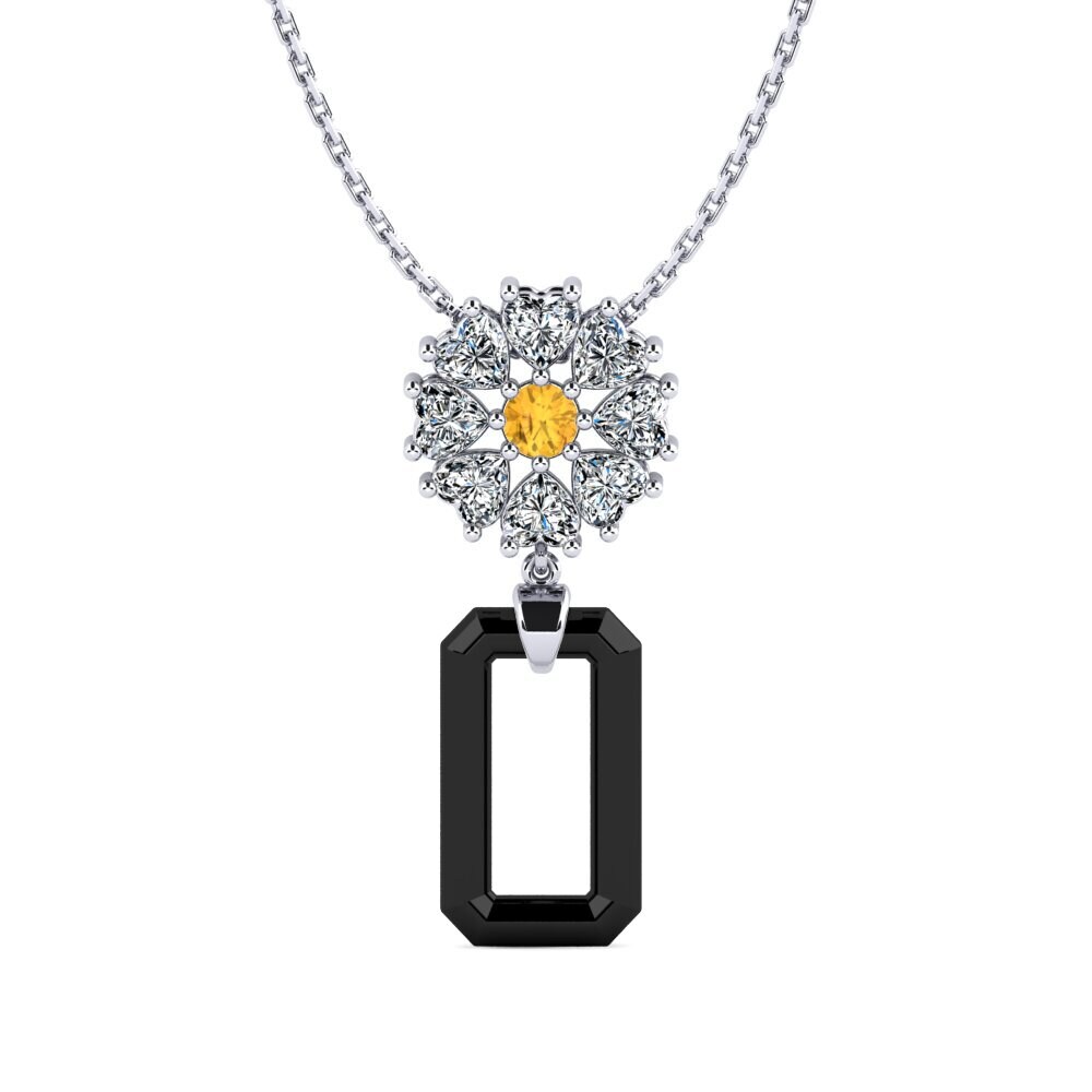 White Silver Citrine Women's Pendant Angelo