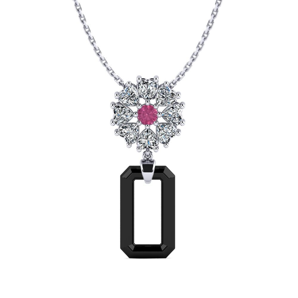 950 Platinum Pink Tourmaline Women's Pendant Angelo