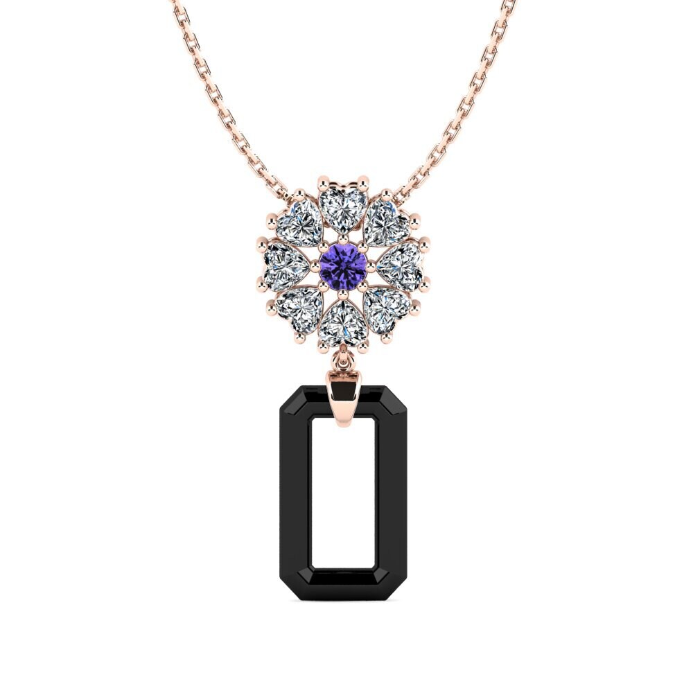 9ct Rose Gold Tanzanite Women's Pendant Angelo