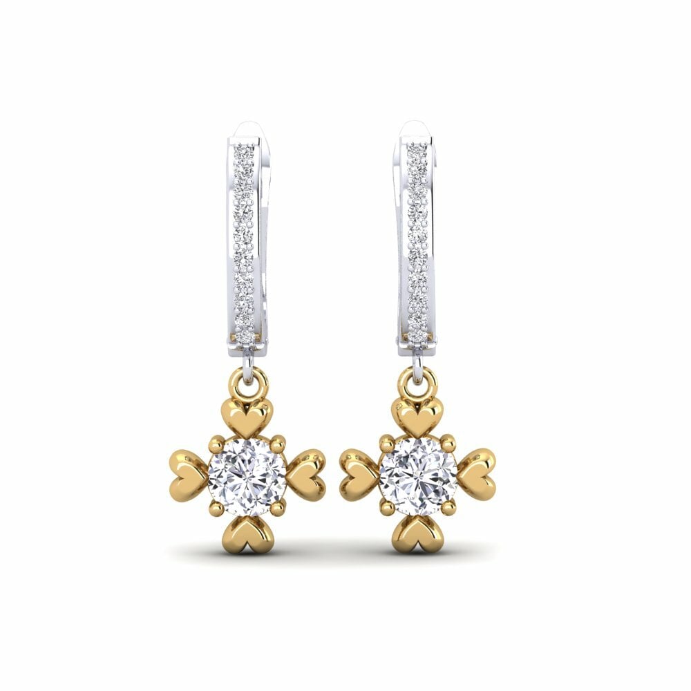 18k Oro Blanco & Amarillo Pendiente de mujer Angelot
