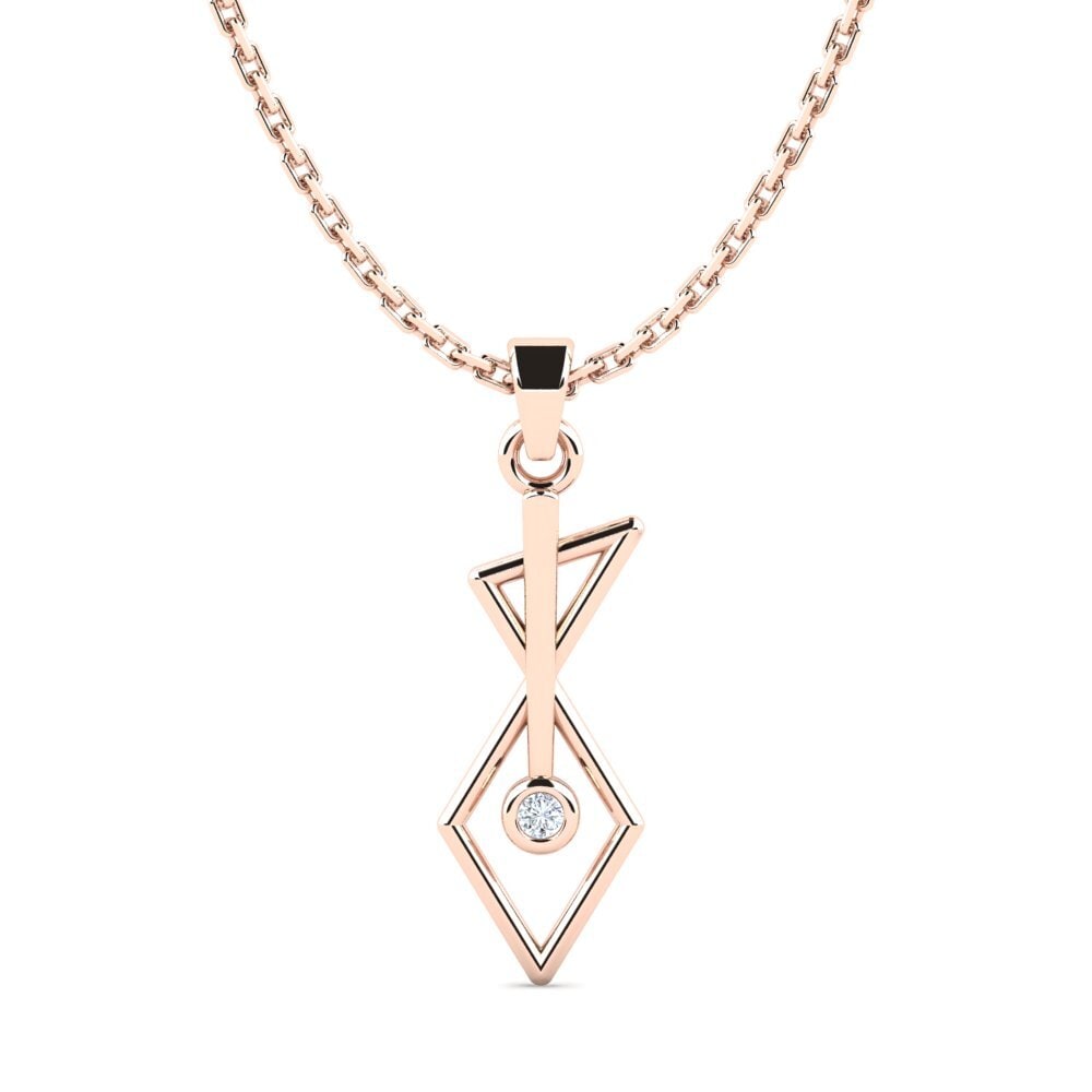 18k Oro Rosa Diamante Colgante de Mujer Anhujolas