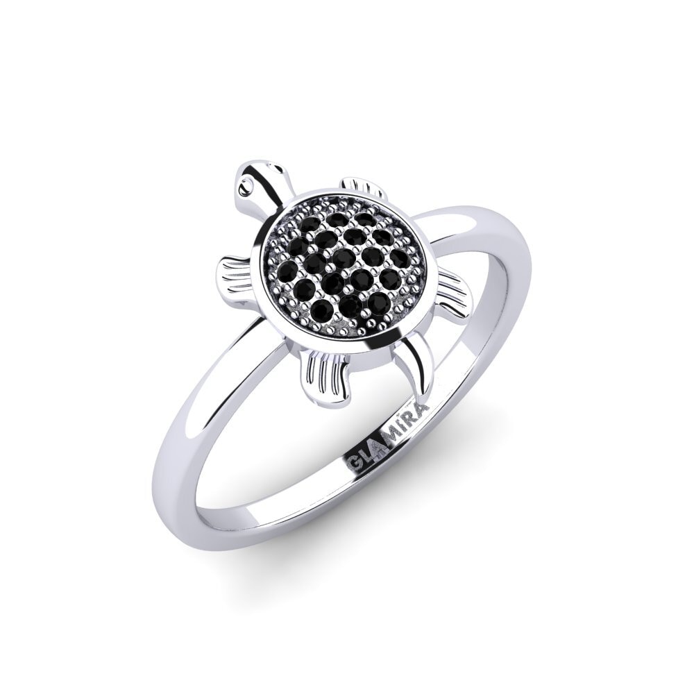 9k White Gold Black Onyx Ring Aniketos