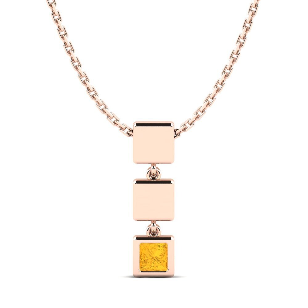 9k Rose Gold Citrine Women's Pendant Anilie
