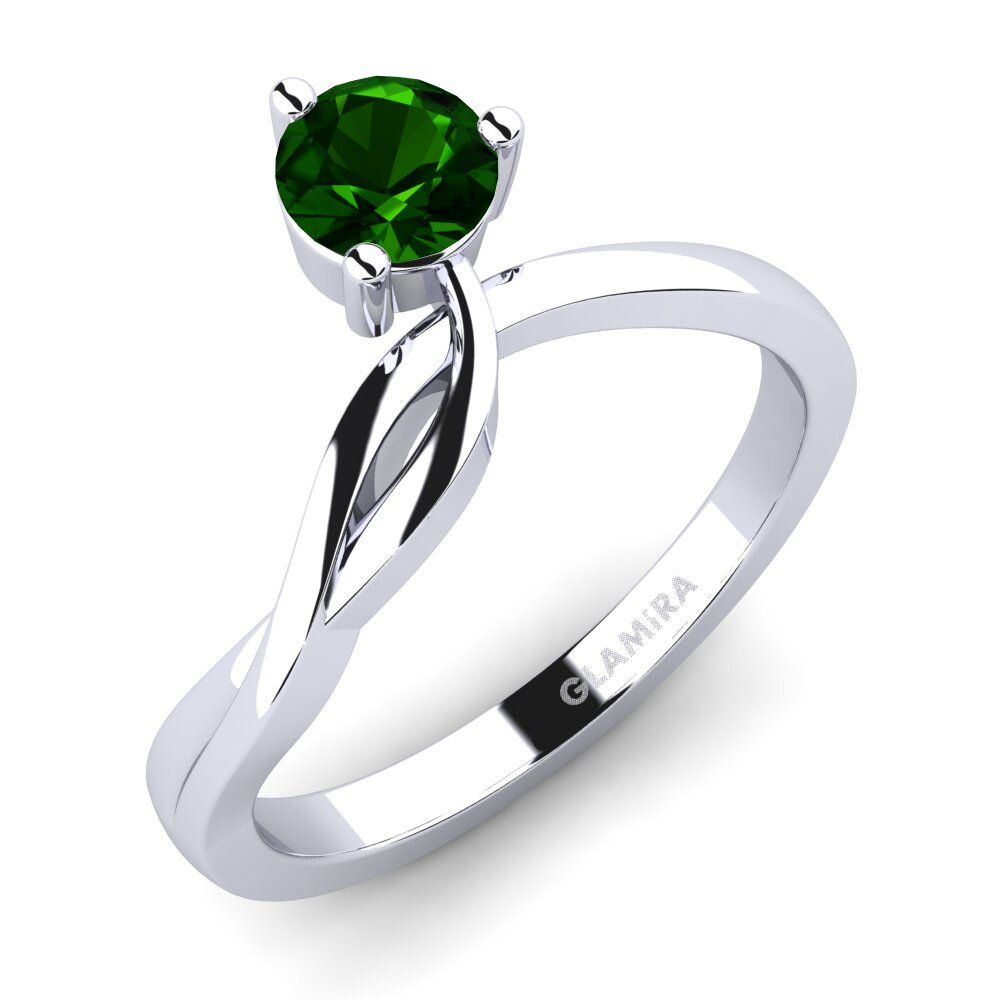 Turmalina verde Anillo de compromiso Anissa 0.5 crt