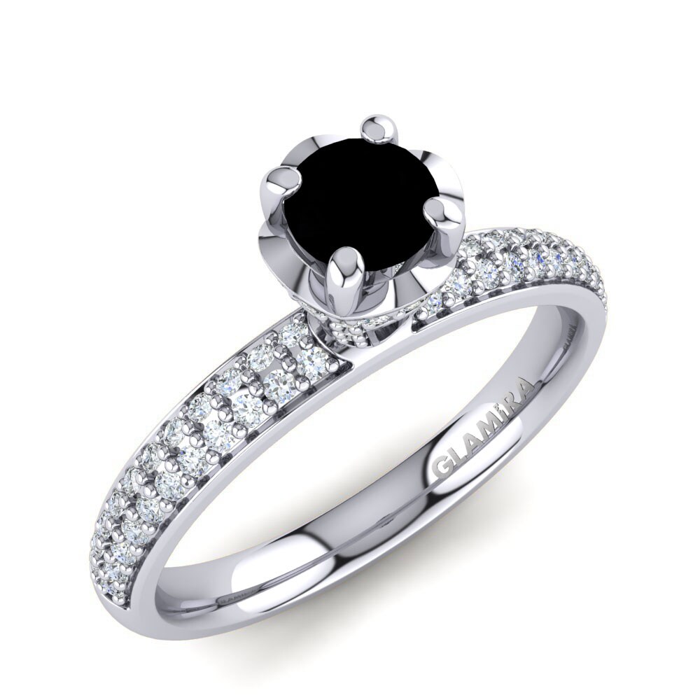 Black Onyx Engagement Ring Anita