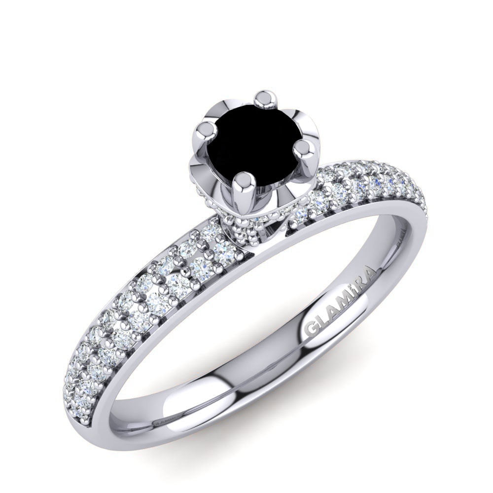 Black Onyx Engagement Ring Anita 0.16 crt