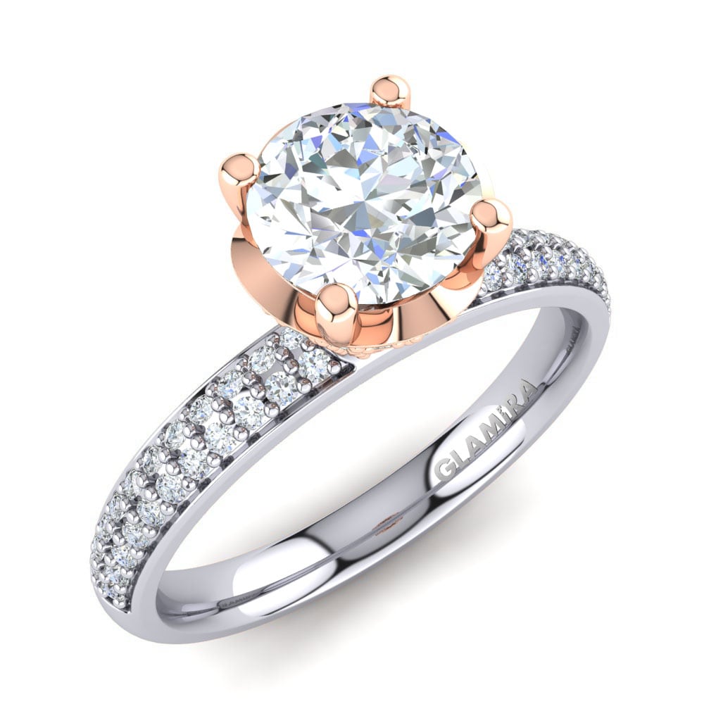 14ct White & Rose Gold Ring Anita 0.8 crt