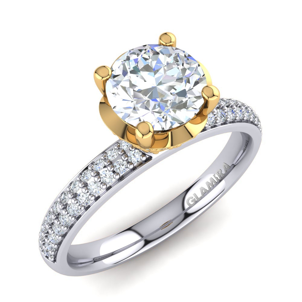 14ct White & Yellow Gold Ring Anita 0.8 crt