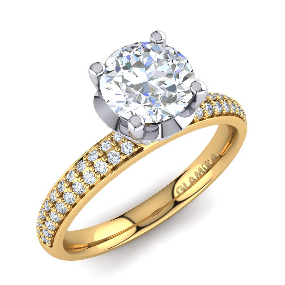 14ct Yellow & White Gold Ring Anita 0.8 crt