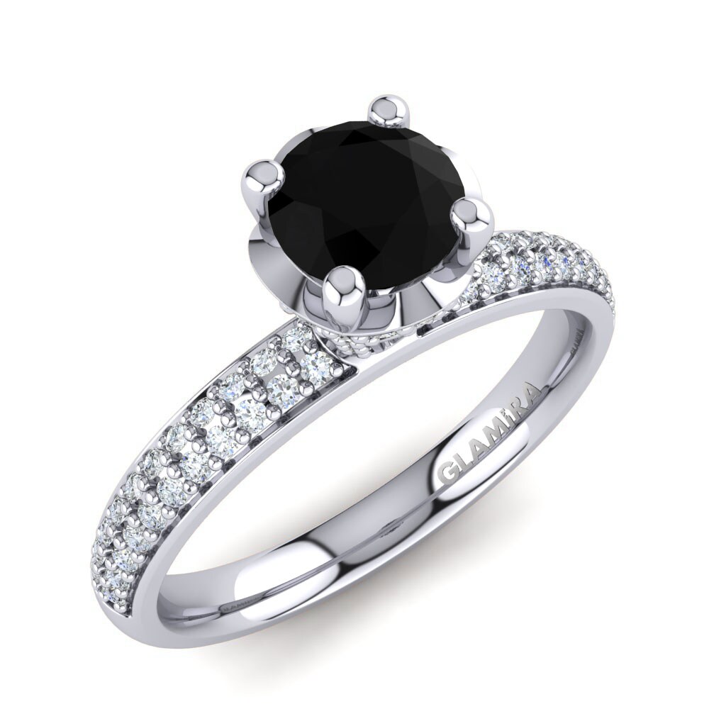 Black Onyx Engagement Ring Anita 0.5 crt