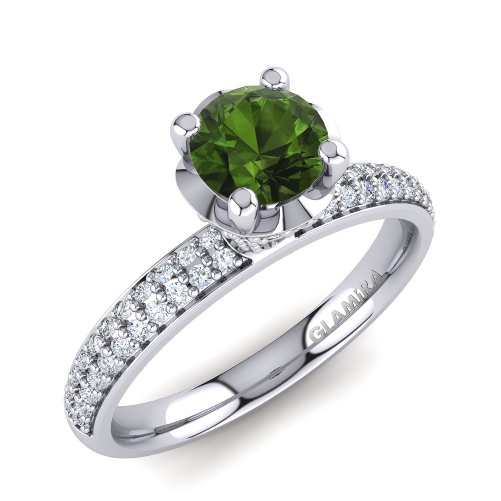 Green Tourmaline Engagement Ring Anita 0.5 crt