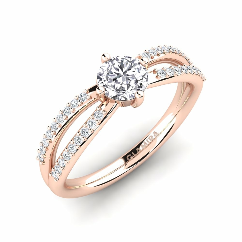 Solitaire Pave Engagement Rings Aniyalise 585 Rose Gold Lab Grown Diamond