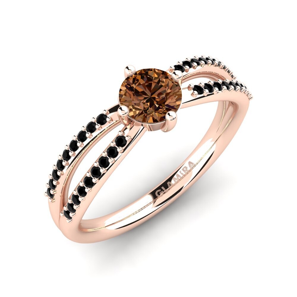 14k Oro Rosa Anillo de compromiso Aniyalise