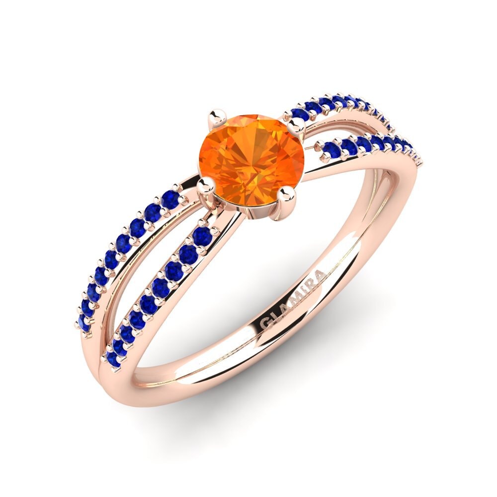 Orange Sapphire Engagement Ring Aniyalise