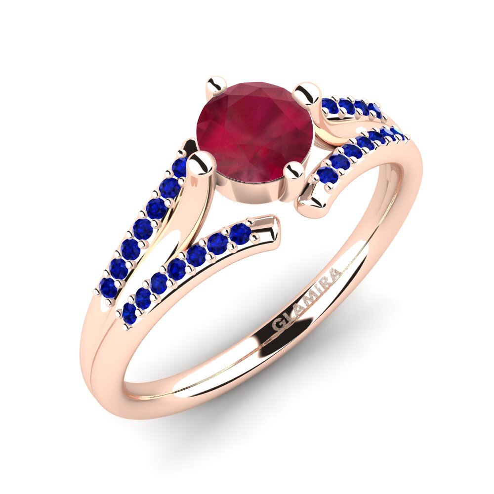 14k Oro Rosa Anillo de compromiso Anjeliett
