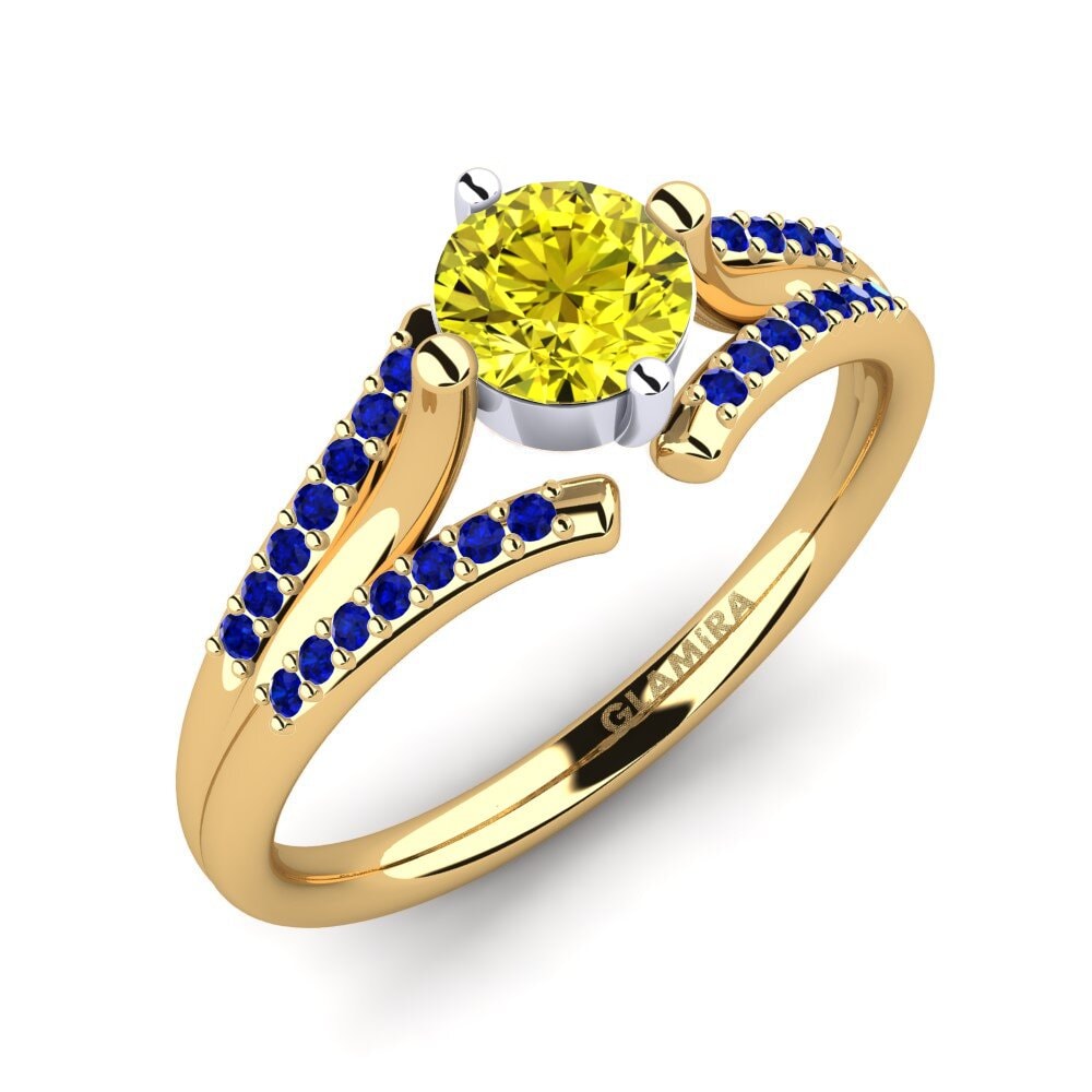 14ct Yellow & White Gold Engagement Ring Anjeliett
