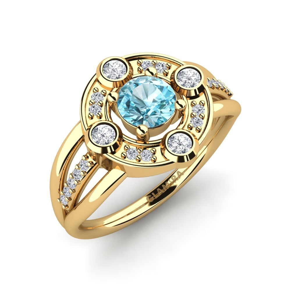 Blue Zircon Engagement Ring Anmarice