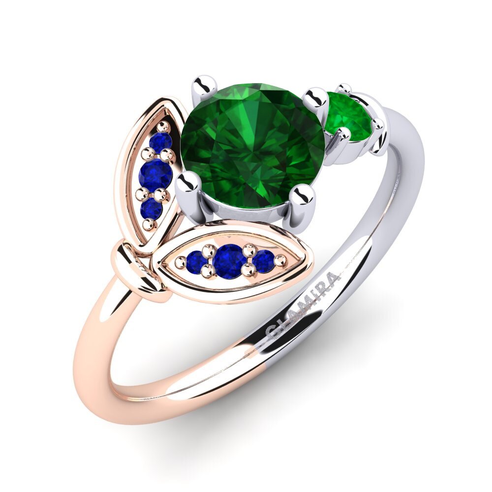 14K Wit & Rood Goud Tsavorite Ringen Anmolika
